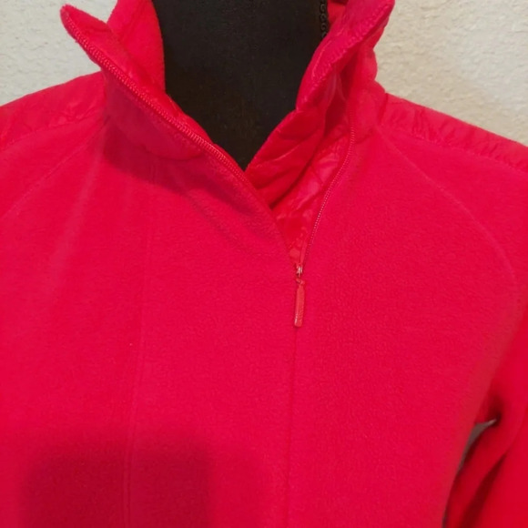 Athleta Vortex Halfzip Fleece Quilted Pullover Sweater Neon Pink Athleisure - Picture 6 of 12